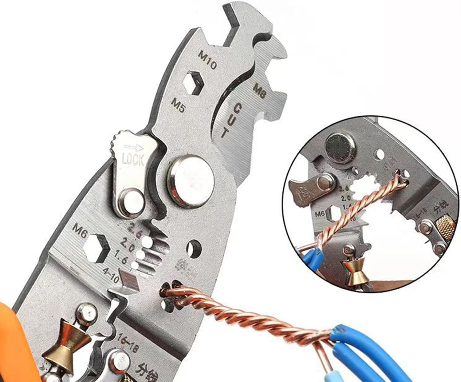 Generic Wire Stripper Plier Crimping Tool Electricians Tool Wire Crimper Steel Wire Cutter for Cable Cutting Screwing Wire Stripping
