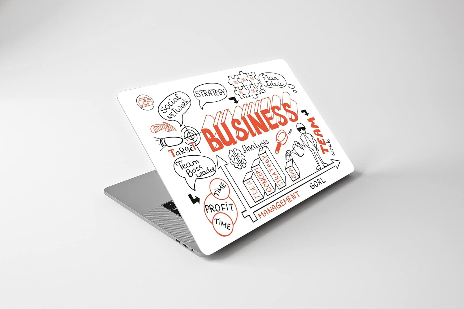 UNIQUE GRAPHICS Business theam Skin/Sticker Combo for Laptops Upto 15.6 Inch Suitable for HP, Lenovo, Dell, Acer, Asus (HD Quality)