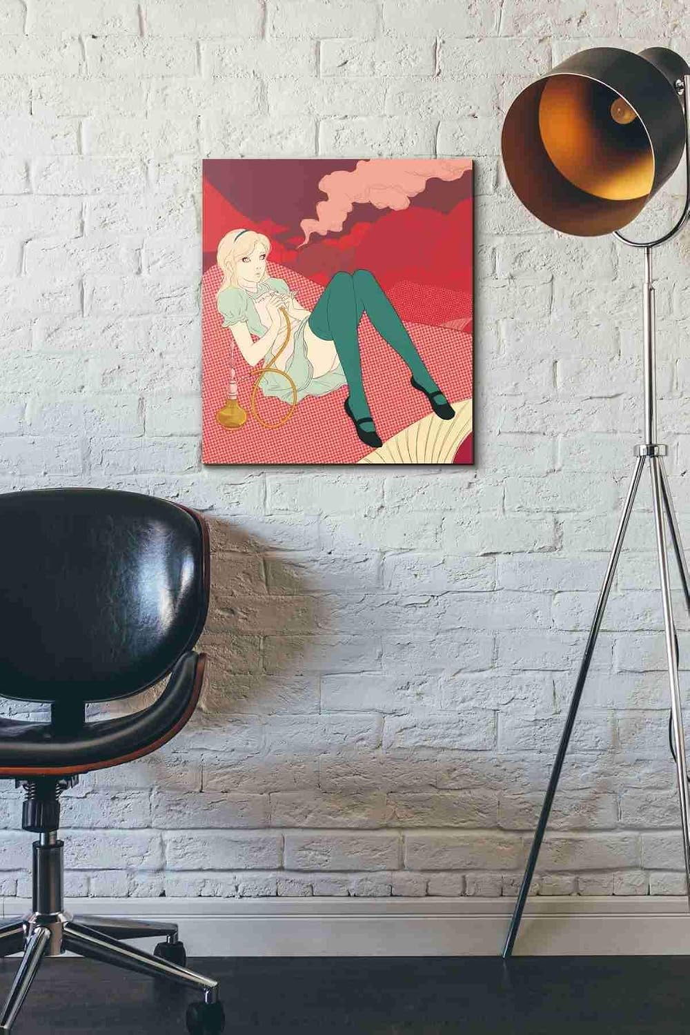 Epic Graffiti Alice Smoking by Sai Tamiya Gisele Canvas Wall Art, 16" x 18", Red
