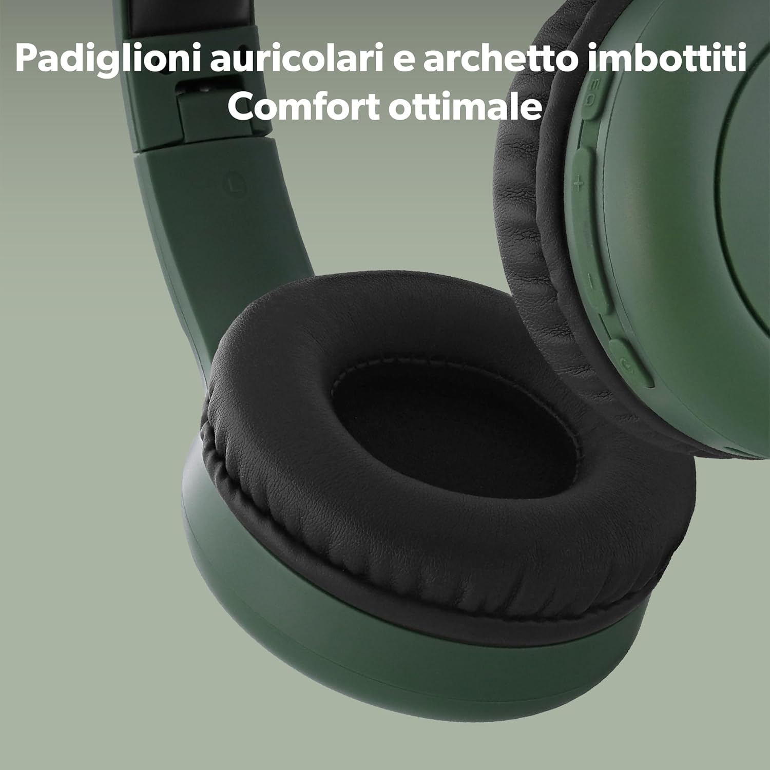 Close-up of the comfortable foam ear cushions and adjustable headband