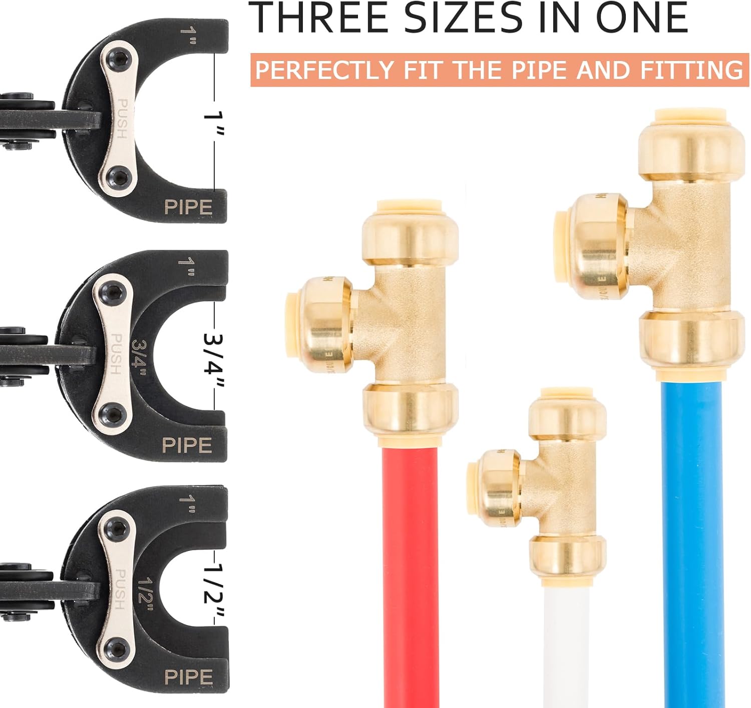 Push to Connect Removal Tool Disconnect Tongs for 1/2”, 3/4”, 1” Push Fitting Pex Removal Tool Improved Version