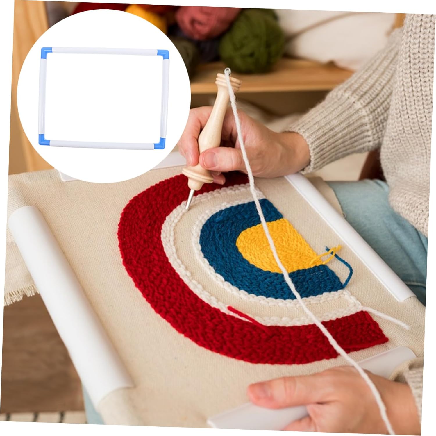 MUELODSIC Embroidery Hoop Hand Quilting Frame Clip Embroidery Frame Quilt Support Punch Needle Tool Random Color