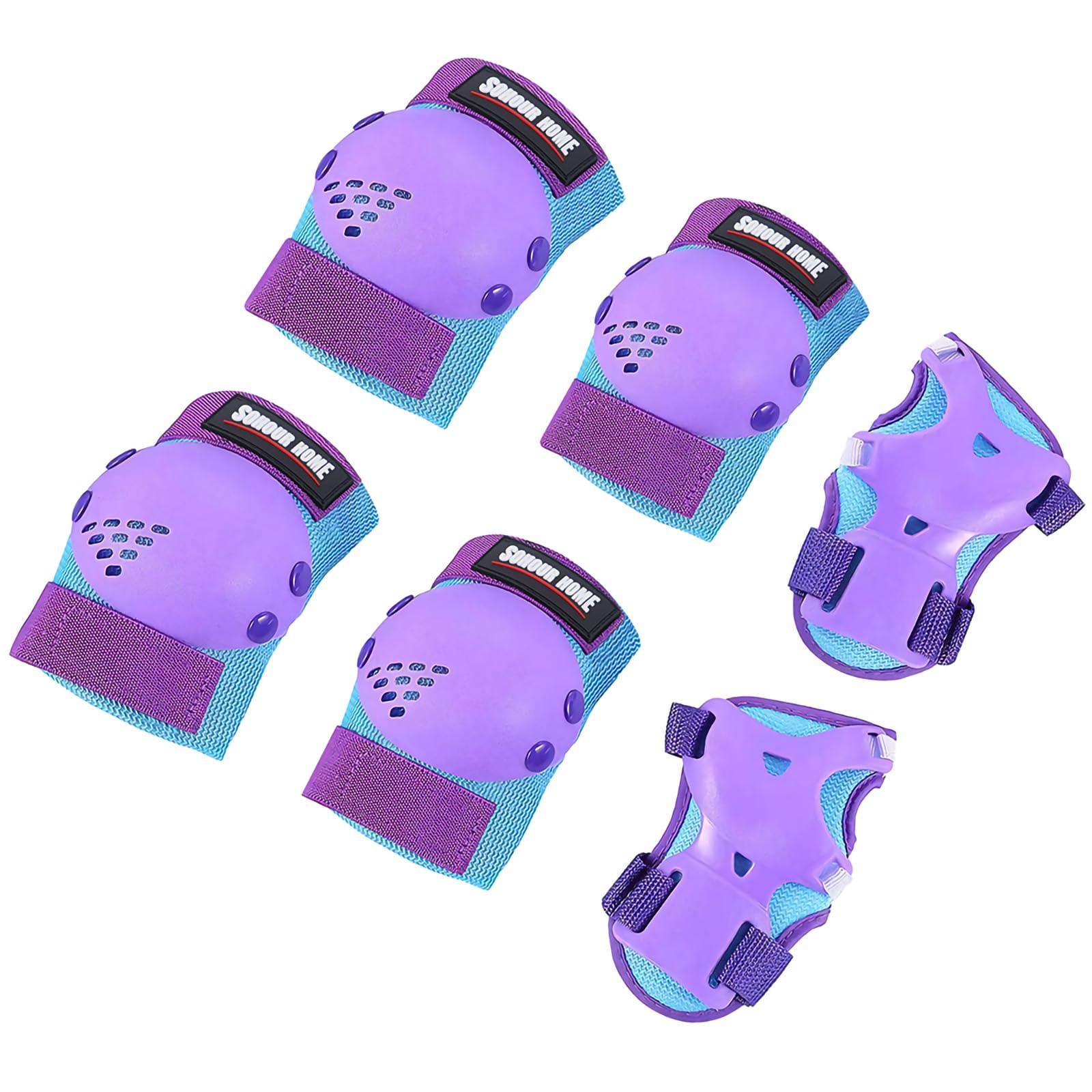 SOHOUR HOME Kids/Youth Knee Pads Elbow Pads Wrist Guards 3 in1Protective Set, for 3-15 Years Child Roller Skates, Cycling, Inline Skating, Skateboard, BMX Bike, Balance Bike, Scooter Riding Sports