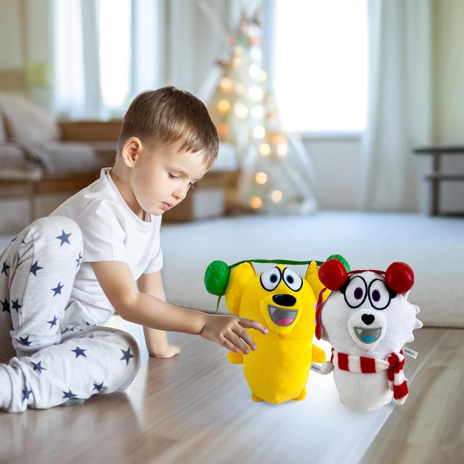 Tyler and Snowi Snuggle Bundle Plush Set – Soft Stuffed Animal Plushies, Tyler and Snowi Plush Toy, Cute Cuddly Character Plush Gift Set for Kids and Fans