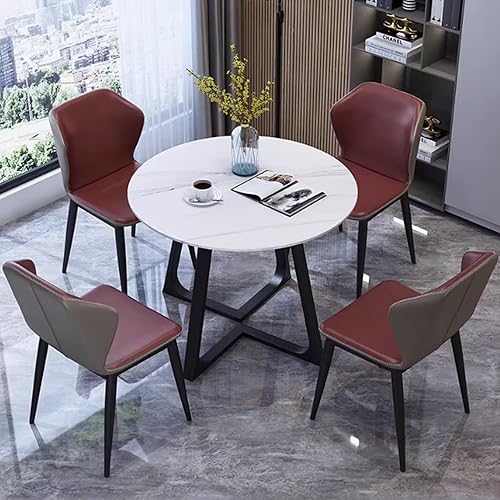 Miniatura 16 de YVYKFZD 5 Piece Kitchen Dining Table Set, Office Reception Room Club Table and Chair Set, Small Round Conference Table, Simple Coffee Table
