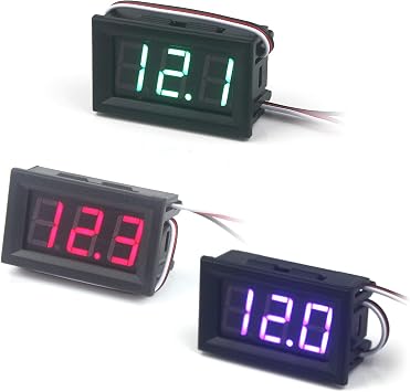 Digital DC Voltmeter, 3Pcs 0.56 Inch 3-Lines 0-100V, LED Display, Reverse Polarity Protection, Accurate Pressure Measurement