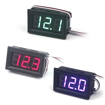 Digital DC Voltmeter, 3Pcs 0.56 Inch 3-Lines 0-100V, LED Display, Reverse Polarity Protection, Accurate Pressure Measurement