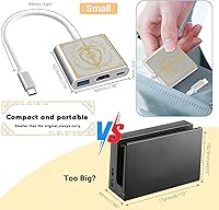 Vista 7 de Aiaabq Estación de acoplamiento para Nintendo Switch, base de interruptor portátil con puerto HDMI TV USB 3.0 y USB C para Nintendo Switch OLEDSteam