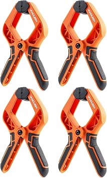 VANQUISH 4.5 inch Heavy Duty Spring Clamps, 4 Pack Large Nylon Spring Clips with 1.5 Inch Mouth Opening for Woodworking, Crafts, Backdrop Stand, Photography and Household Use, 3635