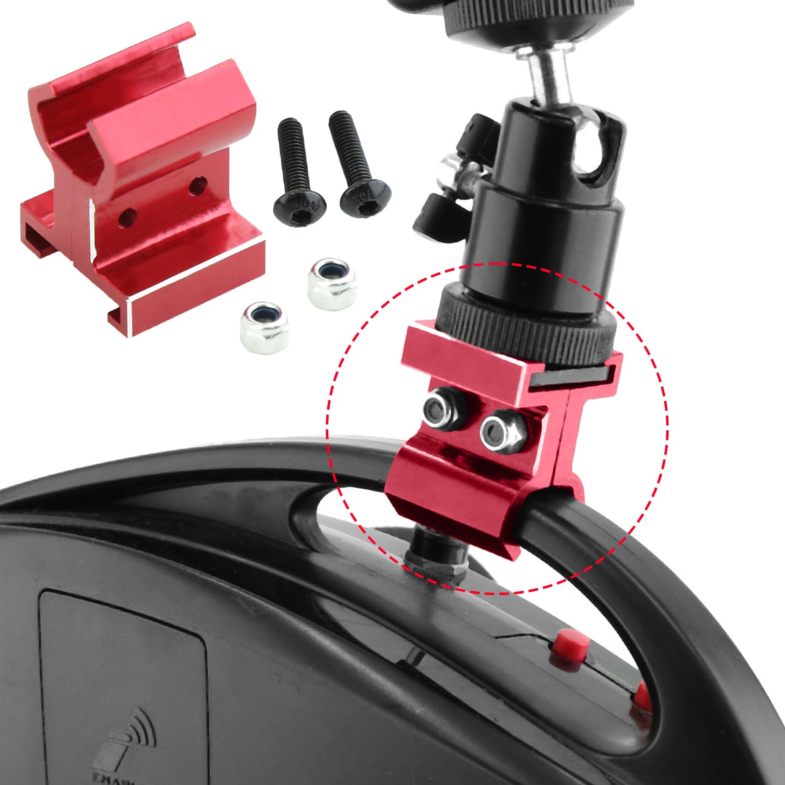 kingsea RC Transmitter Phone Mount 6532 RC Transmitter Phone Holder Base Bracket Stand Compatible with TRX4 TRX6 E-Revo RUSTLER T E-Maxx, Red