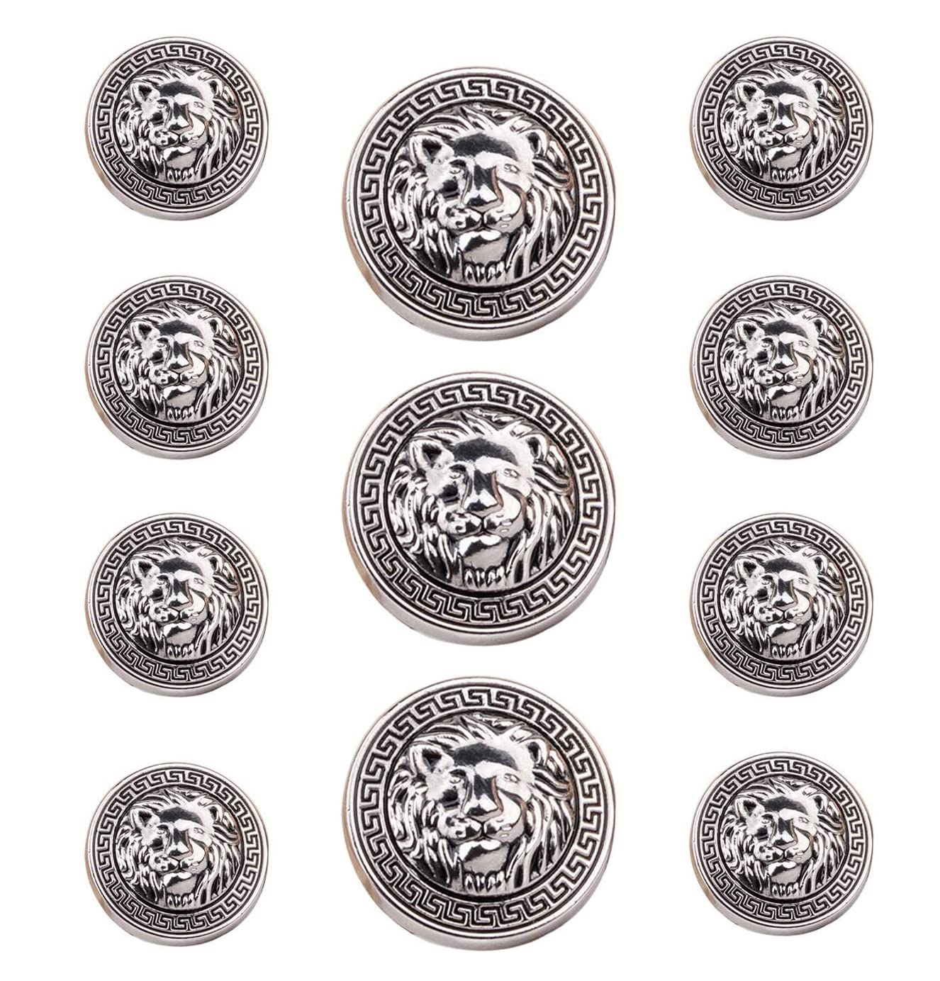 Boutons tête de lion en métal argenté de haute qualité pour sublimer vos vestes et blazers