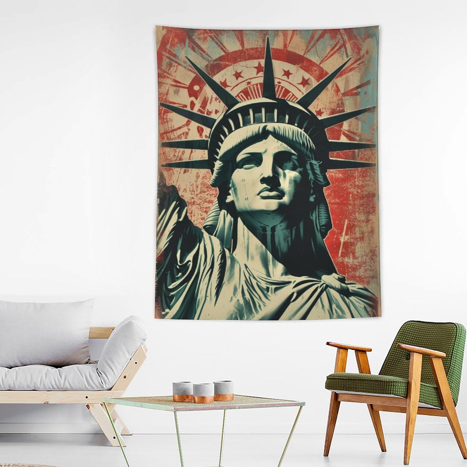 Amazon.com: Vintage Lady Liberty Tapestry New York City Statue of