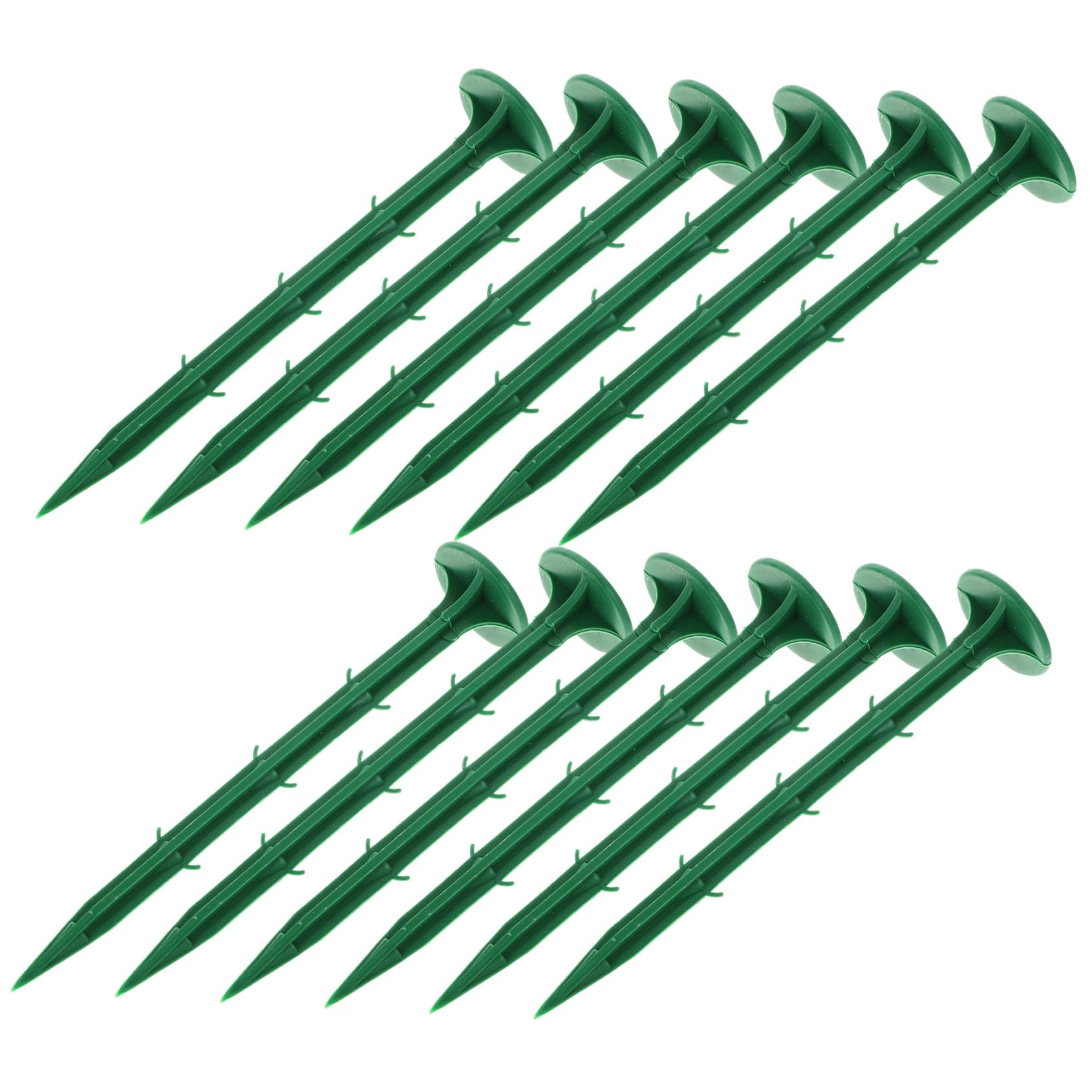 100 Piquets de Fixation Plastique Vert pour Toile de Jardin et Paillage Potager