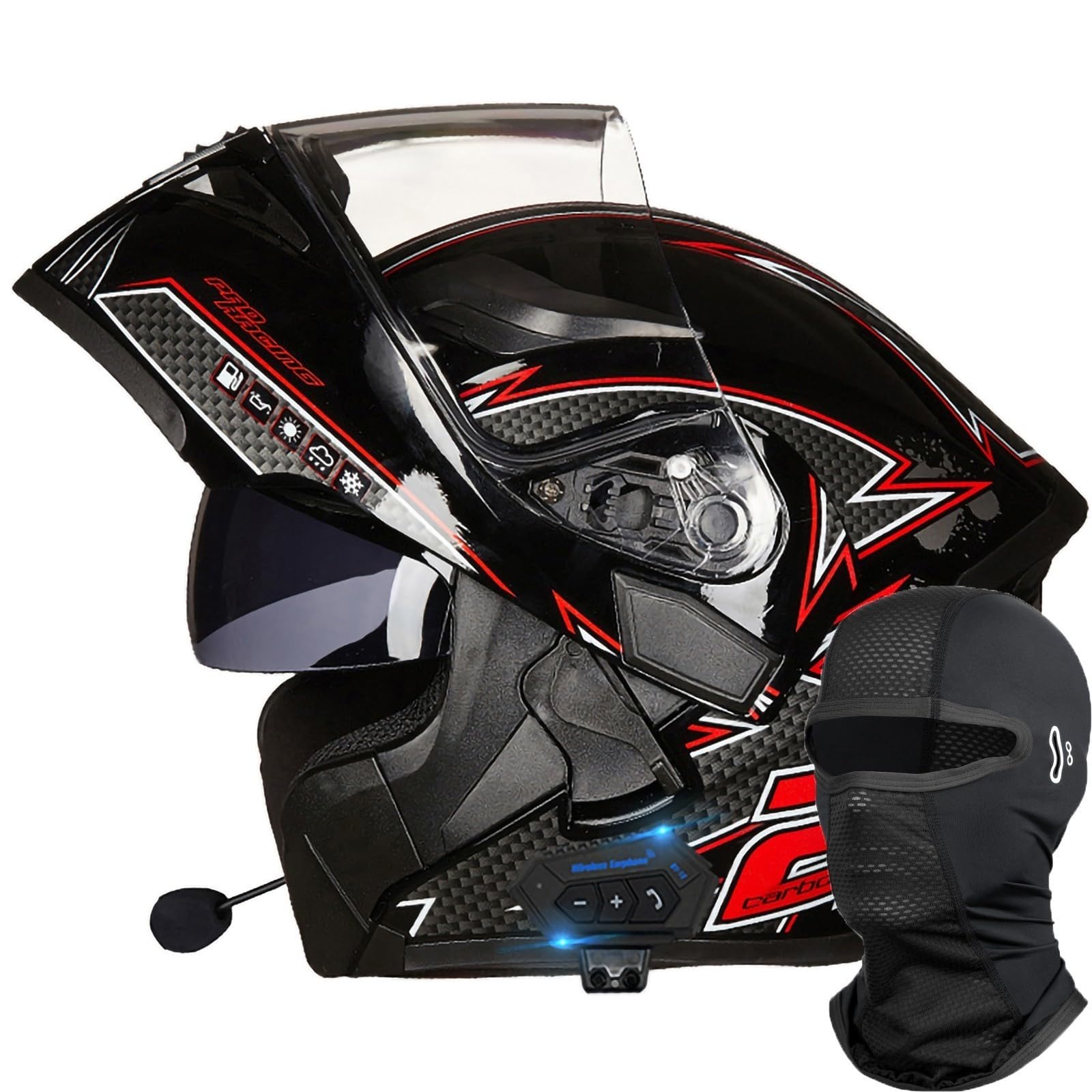 Casque de course approuvé ECE avec double miroir intégré - 7