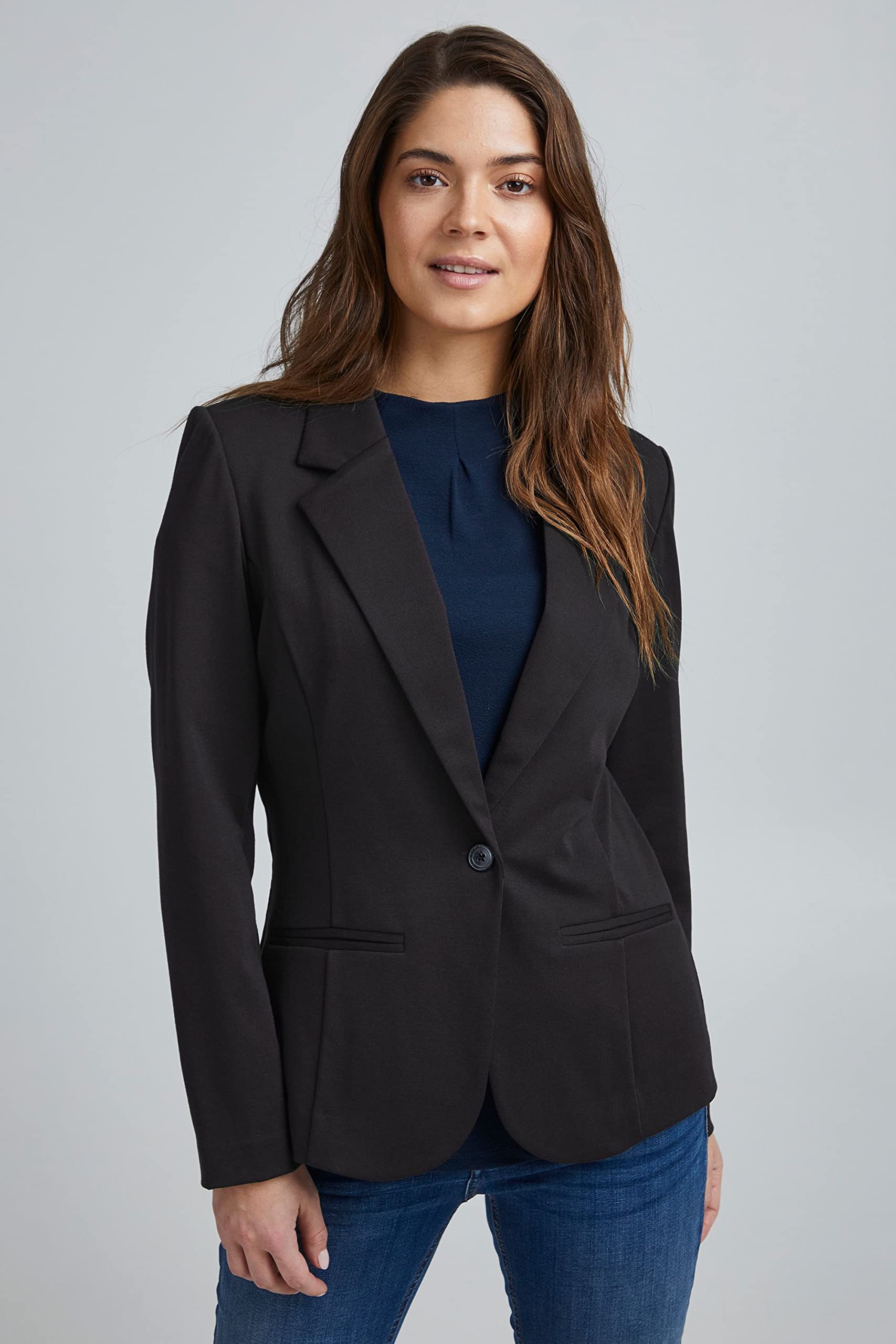fransa FRZablazer Damen Blazer Kurzblazer Jacke mit Stretch Lange Ärmel mit Taschen