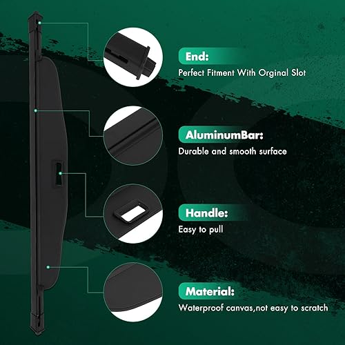 Miniatura 548 de SCITOO Cubierta de carga 2013 2014 2015 2016 2017 2018 compatible con Toyota RAV4 2.5L actualizado anti-mirón retráctil trasero maletero cubierta