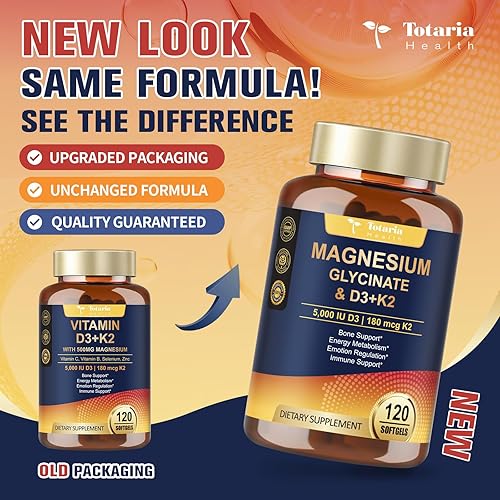 Miniatura 2 de Glicinato de Magnesio 9 en 1 500mg + Vitamina D3 5000 UI y Complejo K2 – Alta Absorción – Estrés Saludable, Sueño, Función Muscular, Salud Ósea y