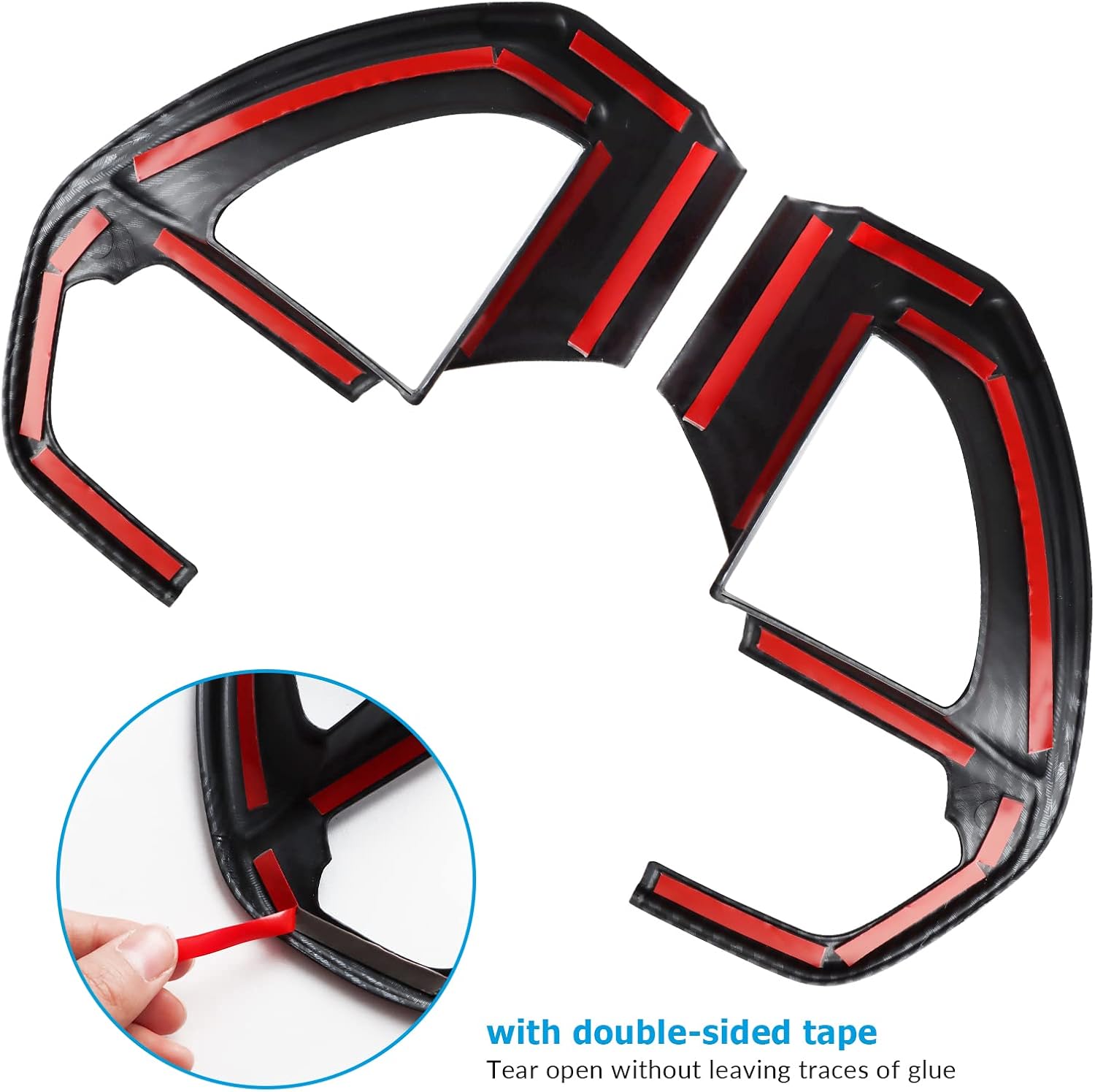 INTGET 2PCS Steering Wheel Cover for 2022-2025 2026 Toyota Tundra Accessories Carbon Fiber Steering Wheel Protector Trim Interior for 2023 2024 2025 2026 Toyota Sequoia Accessories