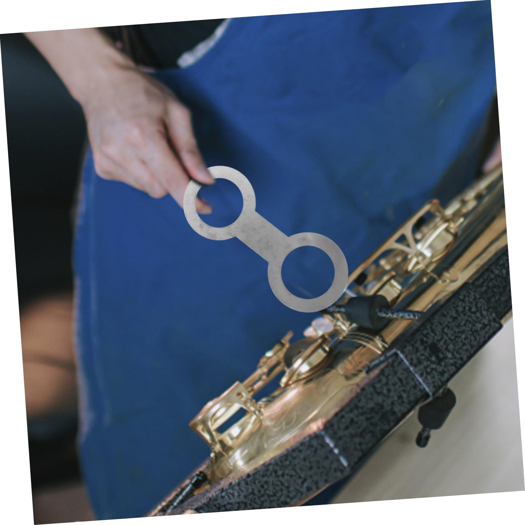 Set di 17 Pezzi per Riparazione Saxofono, Accessori Argento | Metallo, Formato Compatto e Portatile, per Laboratori Professionali e Uso Personale