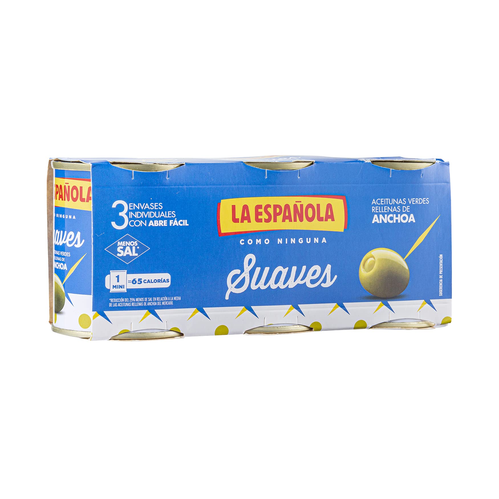La Española Tripack Mini-Bar Aceitunas R. Anchoa 3x50 gr Suaves
