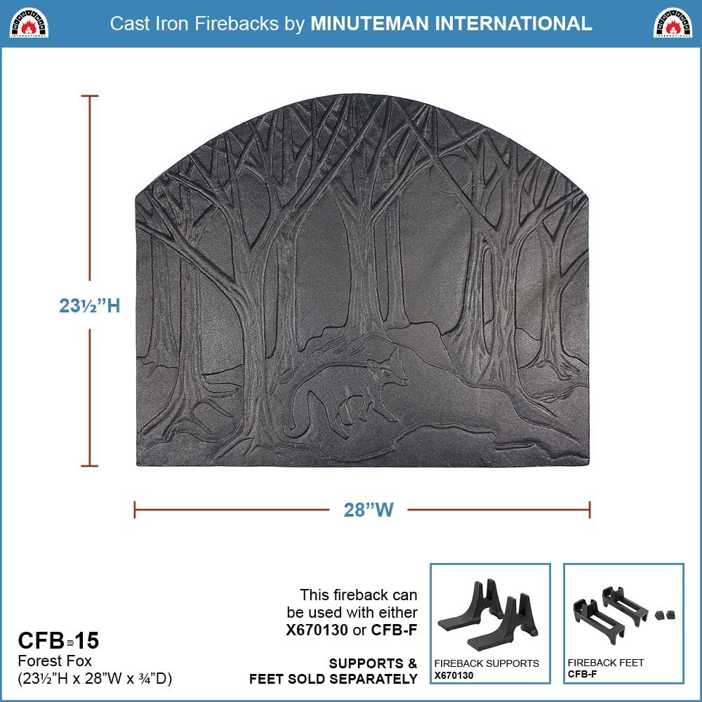 Minuteman International Forest Fox Cast Iron Fireback