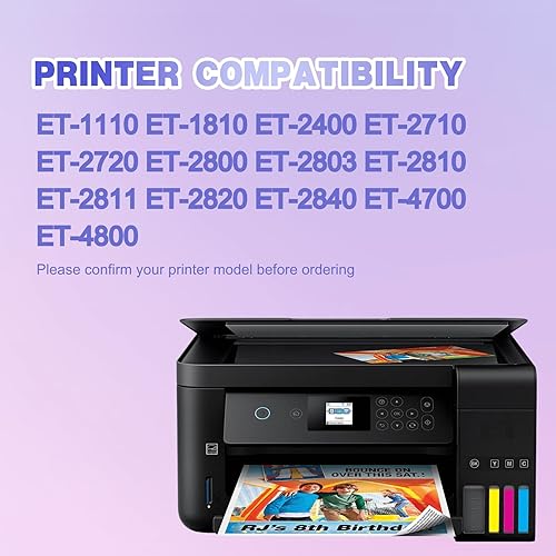 Miniatura 2 de 522 botellas de tinta negra compatibles con 522 botellas de recarga de tinta, uso negro para impresora ET-2800 ET-4800 ET-2400 ET-2803 ET-2720