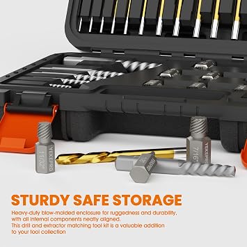 35PCS Easy Out Screw Extractor Set & Left-Hand Drill Bit Set