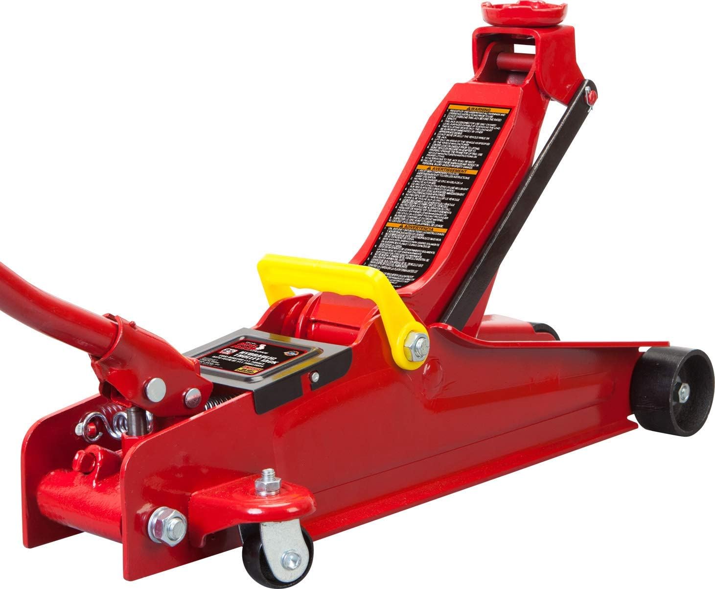 Big RED TAM825051 Torin Hydraulic Low Profile Trolley Service/Floor Jack with Single Piston Quick Lift Pump, 2.5 Ton (5,000 lb) Capacity, Red