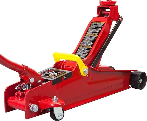 BIG RED TAM825051 Torin - Gato hidráulico de bajo perfil con bomba de elevación rápida de pistón único, capacidad de 2.5 toneladas (5,000 libras),