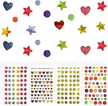 60 Sheets Aluminum Holographic Stickers Star Heart Shape Reward Sticker for Behavior Chart School Agenda School Supplies (Total 3285 Pieces)