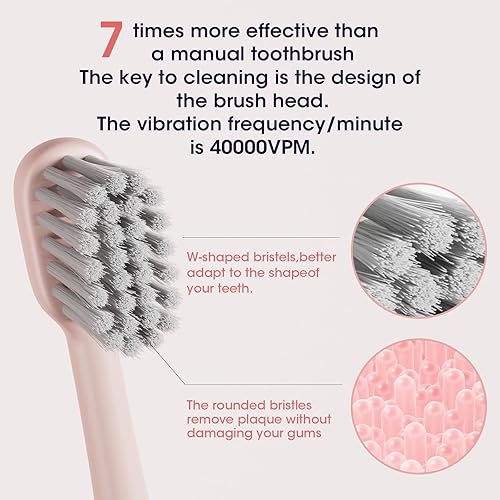 Miniatura 5 de Paquete de 8 cabezales de repuesto para cepillos de dientes eléctricos (4 Dupont + 4 toray) compatibles con Jimok, versión original original, dura