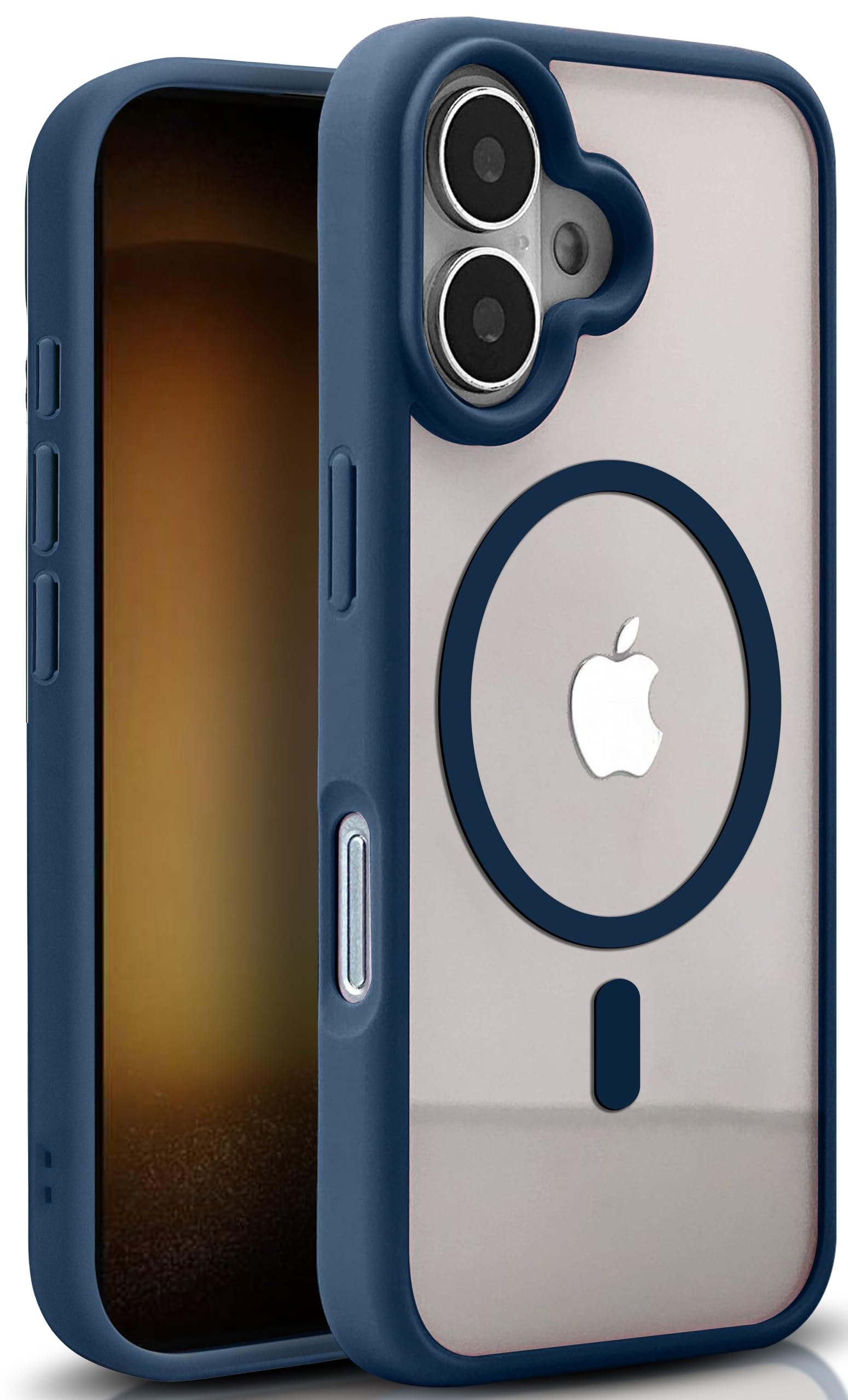 Hupshy Compatible for iPhone 16 Back Case Cover | Ultra Hybrid | Military-Grade Protection| Back Case Cover for iPhone 16 - (Polycarbonate|Navy Blue)