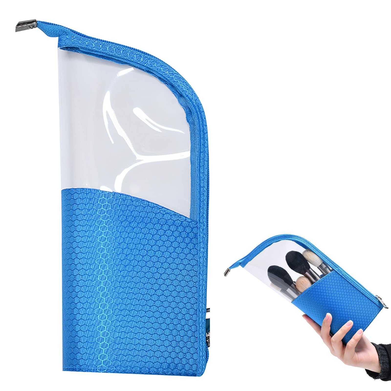 Borsa Porta Pennelli Trucco - Custodia Organizer Per Viaggio Con Scomparti (Nero) - Foto 11