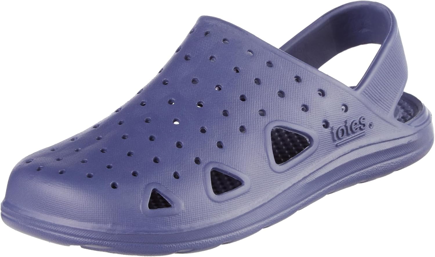 totes Unisex-Child Everywear Lightweight Waterproof Contoured Splash and Play Clog Sandals, Navy Blue-Strap, US 9-10 Unisex Little Kid