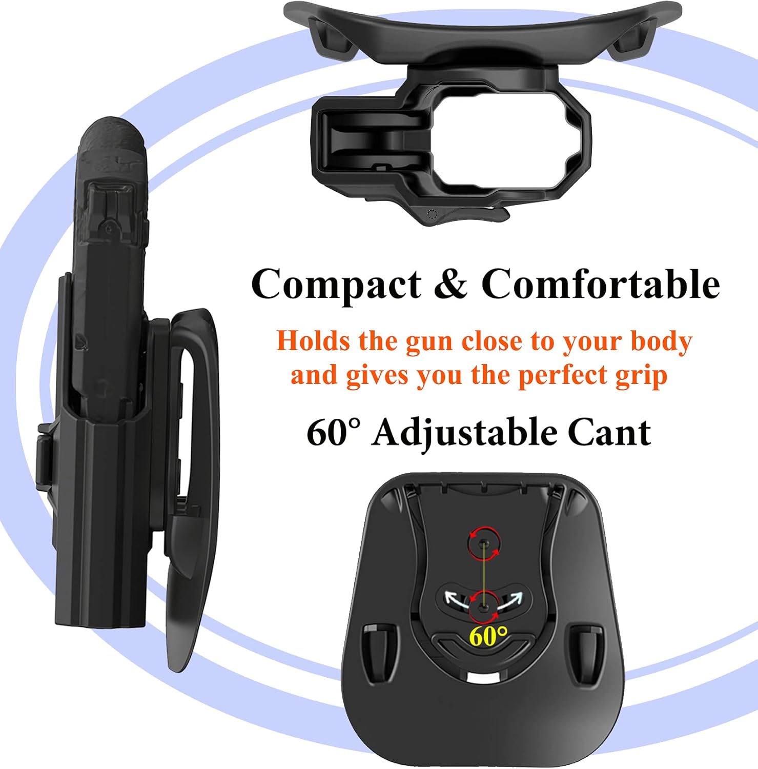 Hellcat Holster for Springfield Hellcat 9mm, OWB Paddle Holster, Outside Waistband, Adjustable Cant, Quick Release - Right Handed