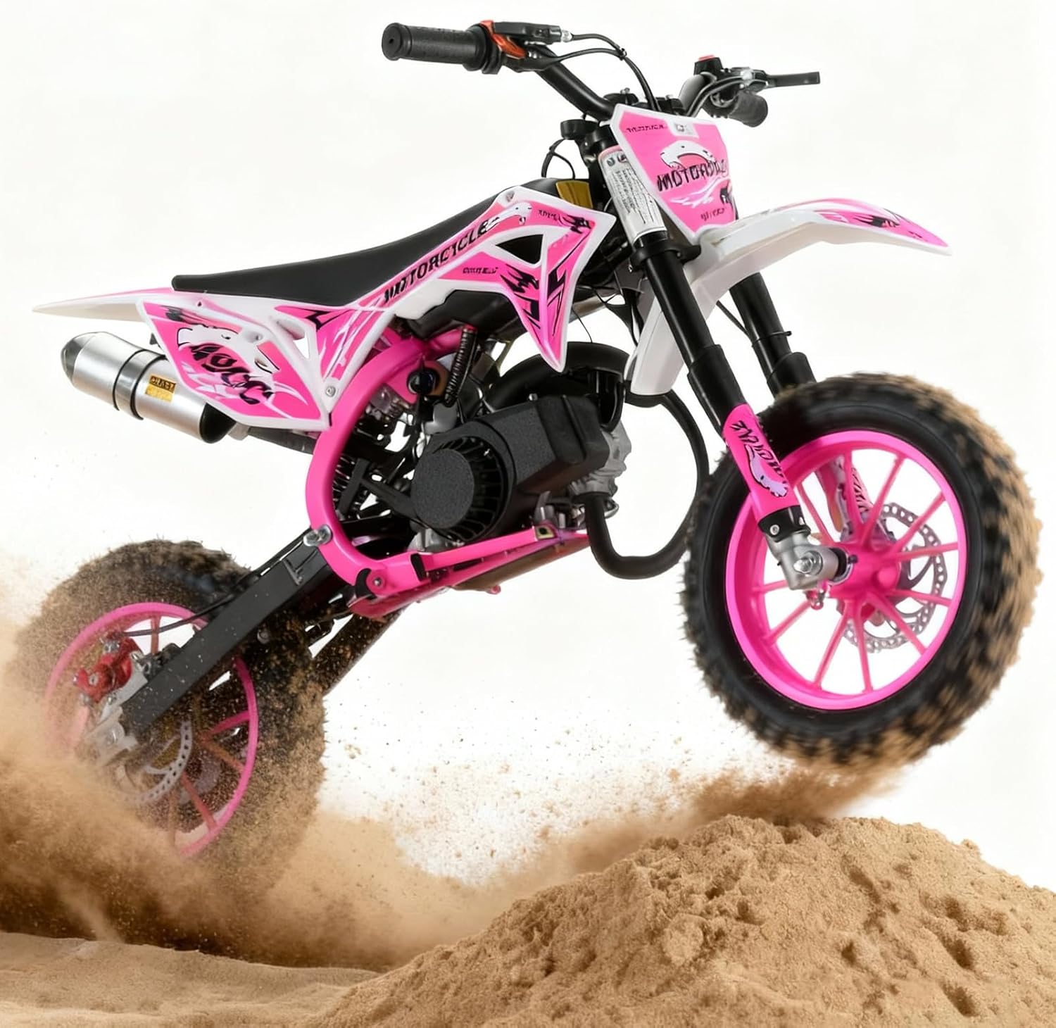 Kids Dirtbike Gas Pitbike, 2 Stroke Dirt Bike 50cc for Kids 10-14, Mini Dirt Bike Gas Powered Motorbike w/Dual Suspension & Dual Disc Brake