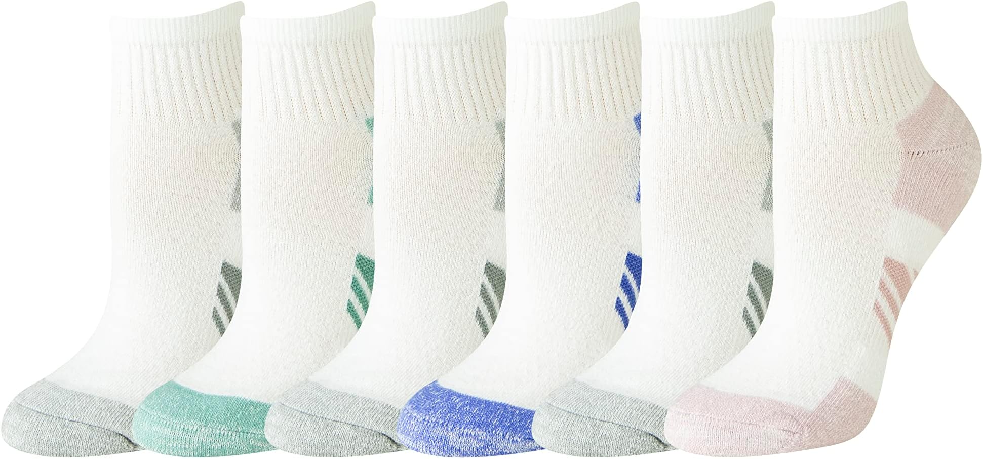 Amazon EssentialsAnkle Compression Socks for Women, Breathable, Athletic, Cotton Blend, Cushioned, 6 Pairs