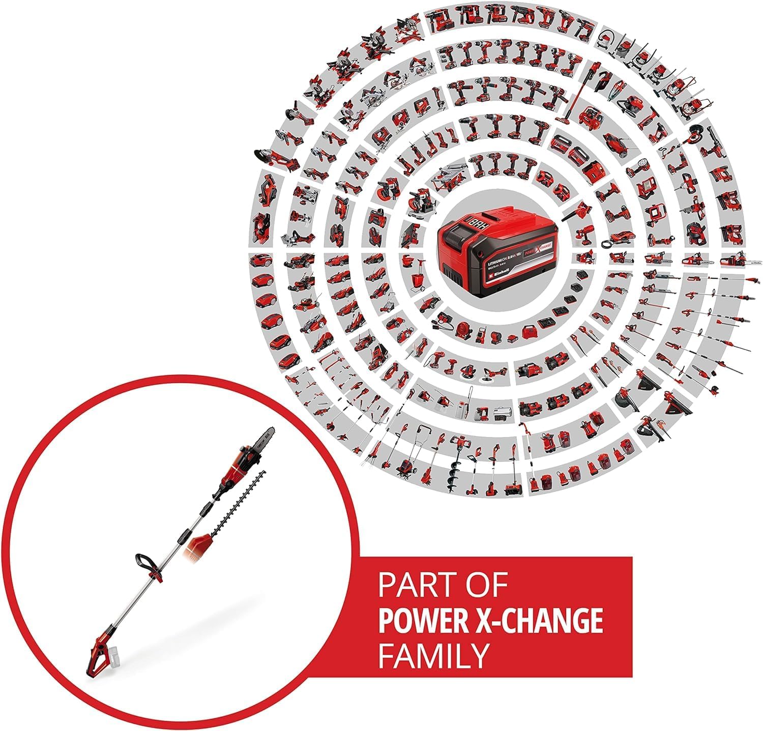 Einhell Outil Multifonctions 2en1 sans Fil GE-HC 18 Li T - Solo Power X-Change (18 V, ébrancheur : 200 mm, Taille-Haies : 400 mm) Livré sans Batterie ni Chargeur — vue 3