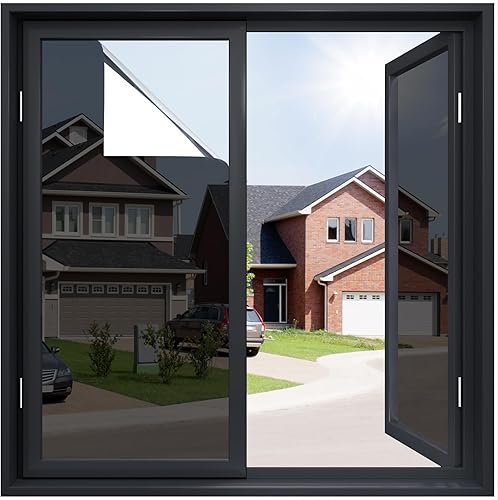Miniatura 36 de rabbitgoo Película de privacidad para ventana, 3D decorativa vitral, adherencia estática, bloqueo solar, adhesivo de vinilo extraíble, carámbanos