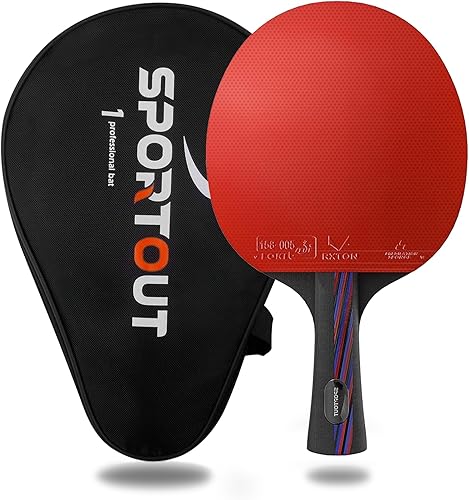 Sportout Juegos de palas de ping pong, remo de tenis de mesa portátil con estuche de almacenamiento, raqueta de tenis de mesa premium para juegos de