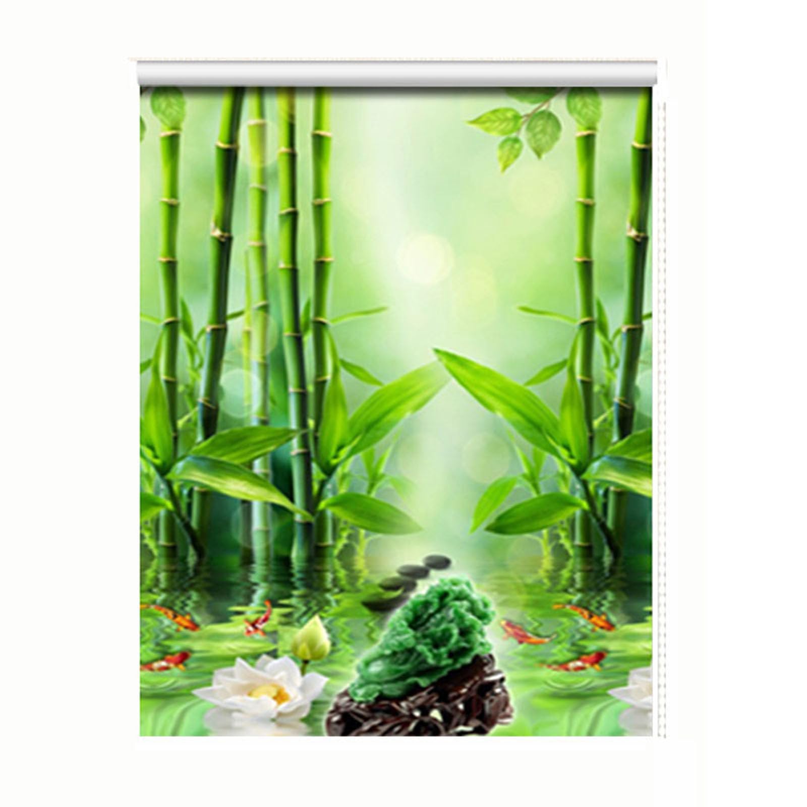 Generic Roller Blinds Green Blackout Roller Shade,Leaf Pattern Fabric Roll up Shades, Easy to Pull Down & up Waterproof Fabric Window Roller Shades Blind,001,1.15MX2M