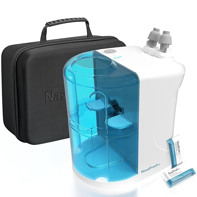 NASALFRESH MD Premium Bundle Dual Powered Nasal Irrigation System Nasal Rinse and Wash Sinus Decongestant Relief System 60