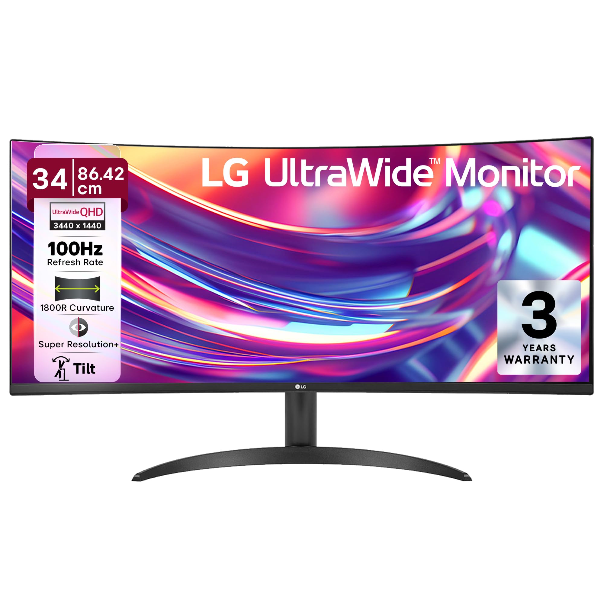 LG 34 Inches 21:9 Curved Ultra Wide Monitor, WQHD (3440 x 1440 Pixels), sRGB 99%(Typ), HDR 10, Dual Controller, PBP, Flicker Safe, Smart Energy Saving, HDMI, DP, Head Phone Out,Tilt, Black, 34WR50QK-image-18