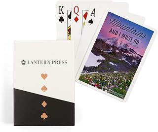 Lantern Press Mount Rainier National Park, Washington, Mountains are Calling and I Must Go, 52 Playing Cards for Adults, Poker Size Card Deck