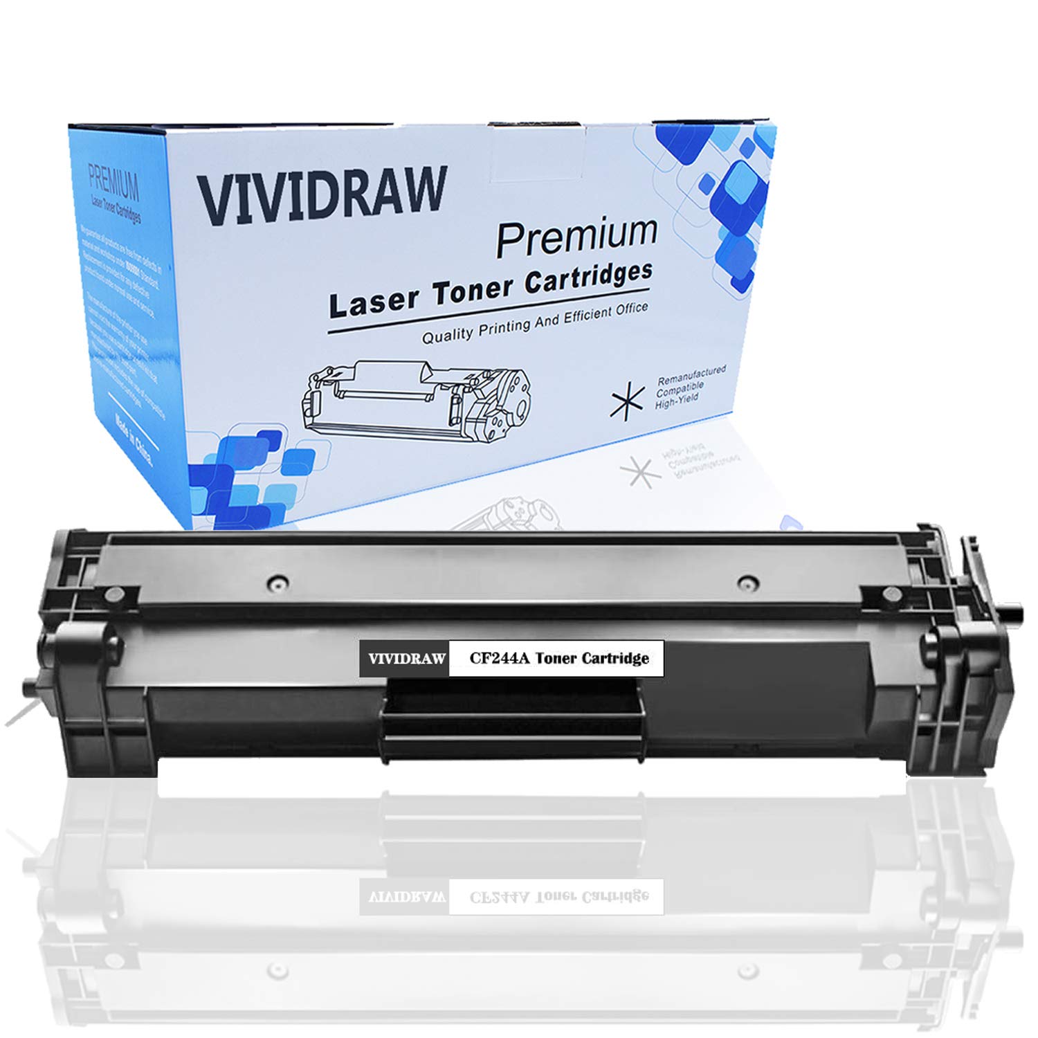 VIVIDRAW Compatible Toner Cartridge Replacement for HP 44A CF244A Work for HP LLaserJet Pro M15a M15w MFP M28a M28w Printers,1 pack Black(updated chip)
