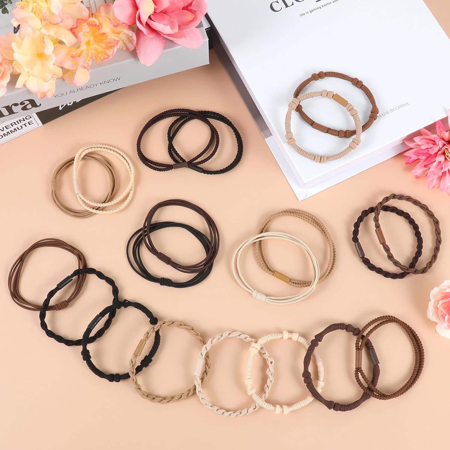 NWT! Bundles of Boho ponytail holders-11 PCS Amazon.com : Lovenea Drawstring Ponytail for Women 24 inch  main image 2