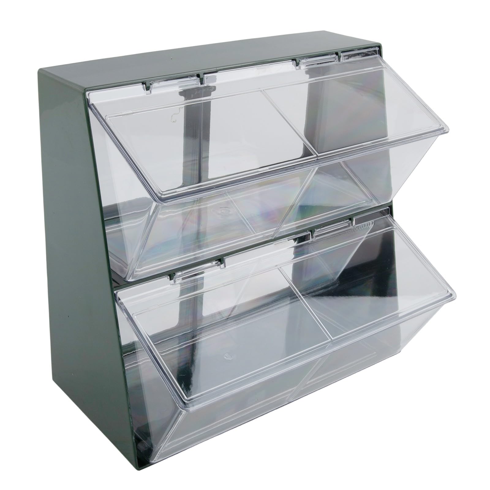 Dwuwarstwowa torebka na herbatę pudełko na biurko herbata Sto stolik kawowy uchwyt plastikowy 14 x 13 x 14 cm / 27 x 18 x 25 cm zielony lub biały idealny do domu i biura