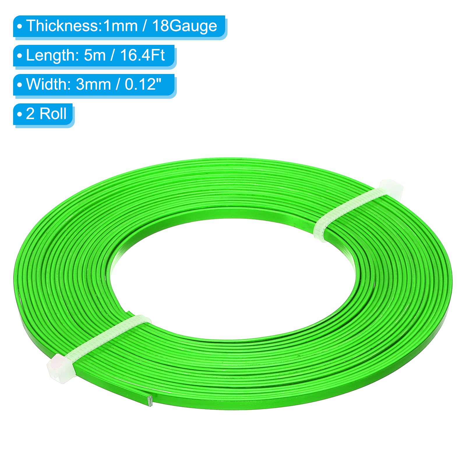 PATIKIL 18 Gauge 3mm Wide Aluminum Flat Wire - Image 2