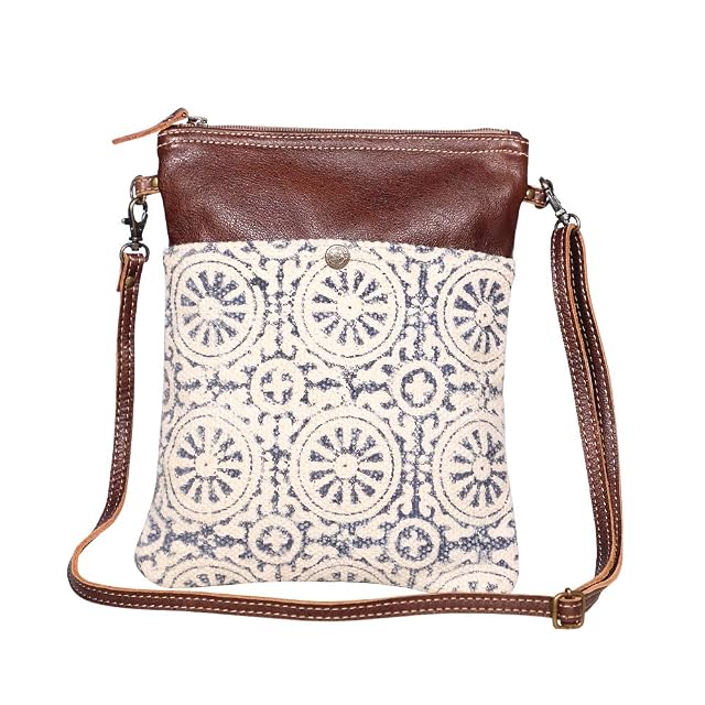 Myra Bag Floral Purses for Women - Genuine Leather and Canvas Floral Purse with Flower Print Flower Handbags
