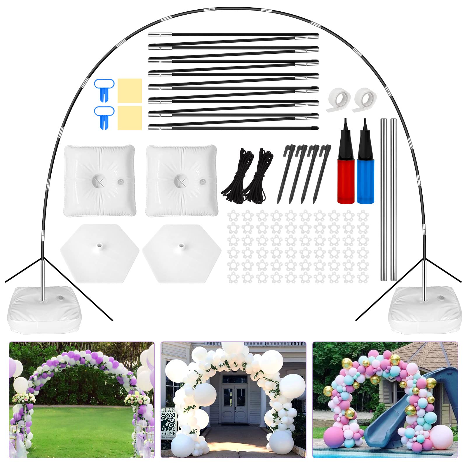 YALLOVE 4 Pack Water Weight Bags For Balloon Column Stand And Balloon